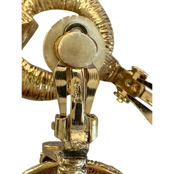 Yves Saint Laurent YSL Vintage Geometric Dangle Earrings - Picture 8 of 12